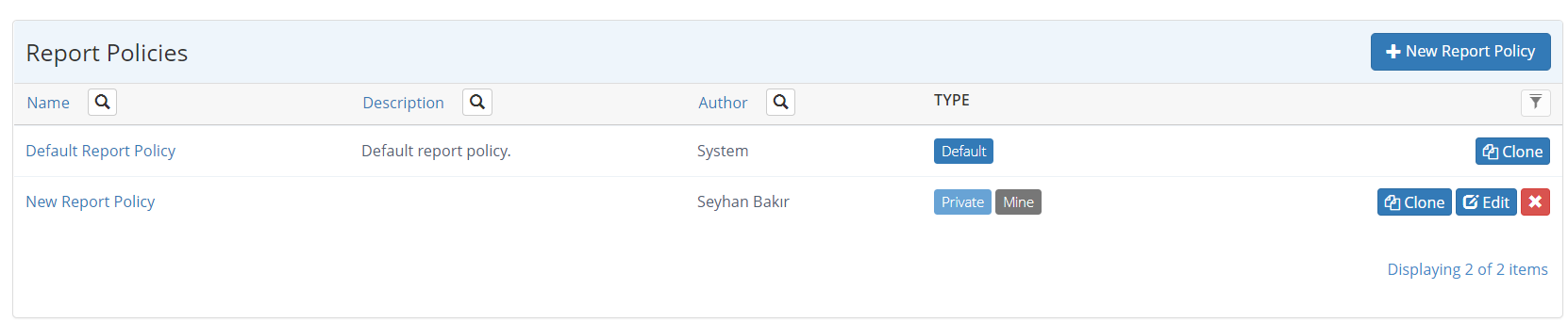 How to Create a Custom Report Policy