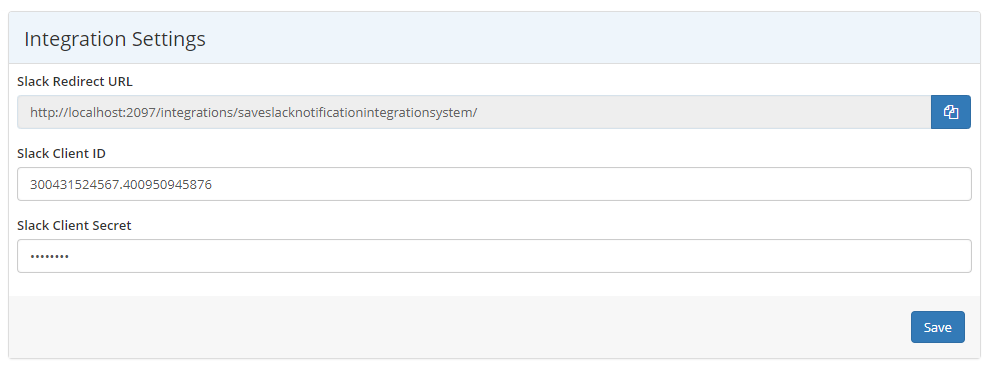 Integration Settings